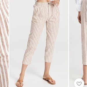 Madewell Linen-Cotton Track Trousers in Stripe NWT